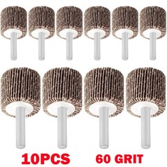 10Pcs 60 Grit Drill Flap Wheel Sander 1x1x1/4″ Flapper Sanding Grinding US