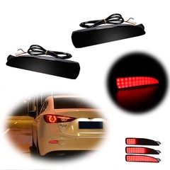 Smoked Lens LED Rear Bumper Reflector Lights Compatible with Mazda 3 5 6, 201…