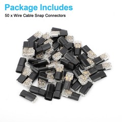 50 pcs Double-Wire Plug-in Connector, Cable Clamp with Locking Buckle, AWG 18-22