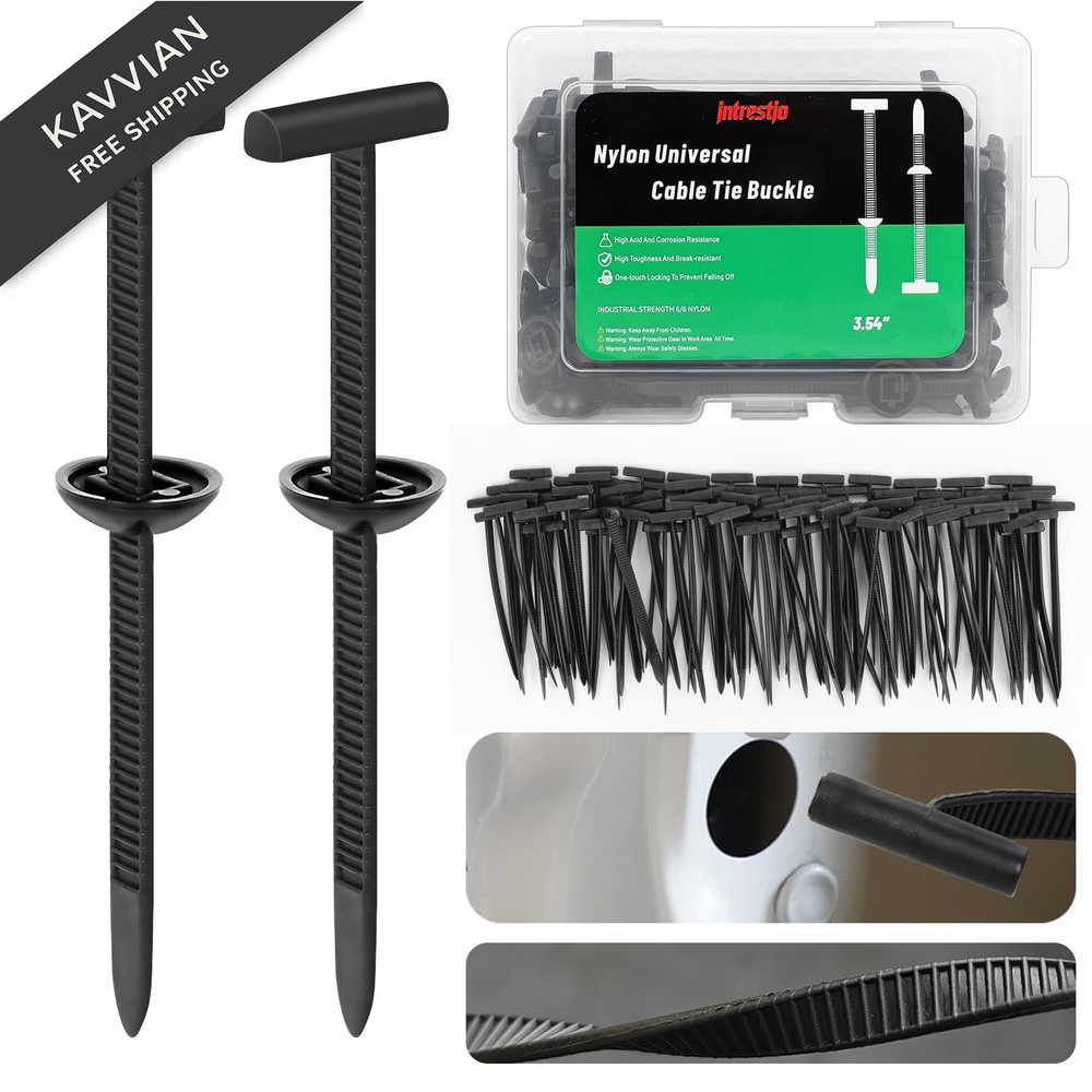 100PCS Nylon Universal Cable Tie Buckle with Dual-Side Gear, 100 Piece