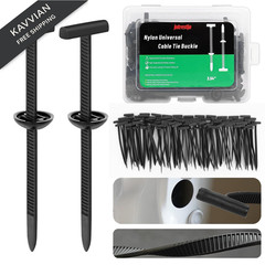 100PCS Nylon Universal Cable Tie Buckle with Dual-Side Gear, 100 Piece