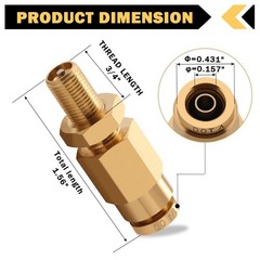 1/4″ Inflation Schrader Valve with Push to Connect for 4inch-2pcs