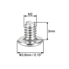 50pcs M2x3mm Computer Screws Phillips Head Screw Silver 3.8mm Dia Screw Head