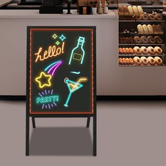 LED Message Writing Board,50*70cm Illuminated Erasable Menu Board Sign 7 colors