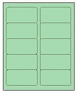 4″ x 2″ Pastel Green Labels (GL2040PG) 10-UP (8.5″ x 11″) – Box of 100 Sheets