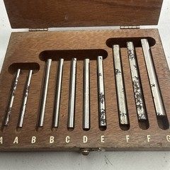 Brown & Sharpe No. 672 Ten Piece Tapered Parallel Gage Set w/ Wooden Case