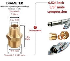 Brass Bushing Nipple Reducing Nipple Reducer Adapter 1/4 Inch NPT x 3/8 Inch …