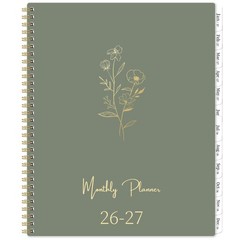 2026-2027 Monthly Planner – 2026-2027, JUL. 9” x 11”, Green