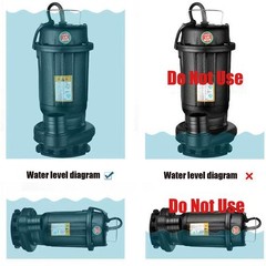 2HP Submersible Sump Pump 1500W Cast Iron Sewage Pump 6498GPH w/66ft HOSE 220V