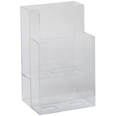 Dazzling Displays Clear Acrylic 2-Tier 4″ x 9″ Countertop Brochure Holder