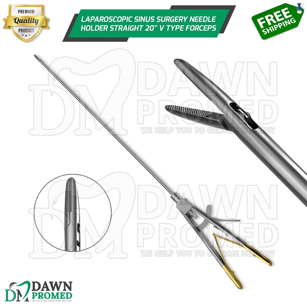 Laparoscopic Sinus Surgery Needle Holder Straight 20″ V Type 5 X 330mm Forceps
