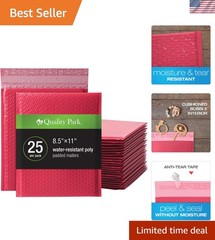 Effortless Shipping With 25 Red Poly Bubble Mailers 8.25 x 11 – Self-Seal Design