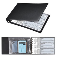 7 Ring Check Binder, 3-On-A-Page Business Checkbook Holder, 500 Checks Capacity
