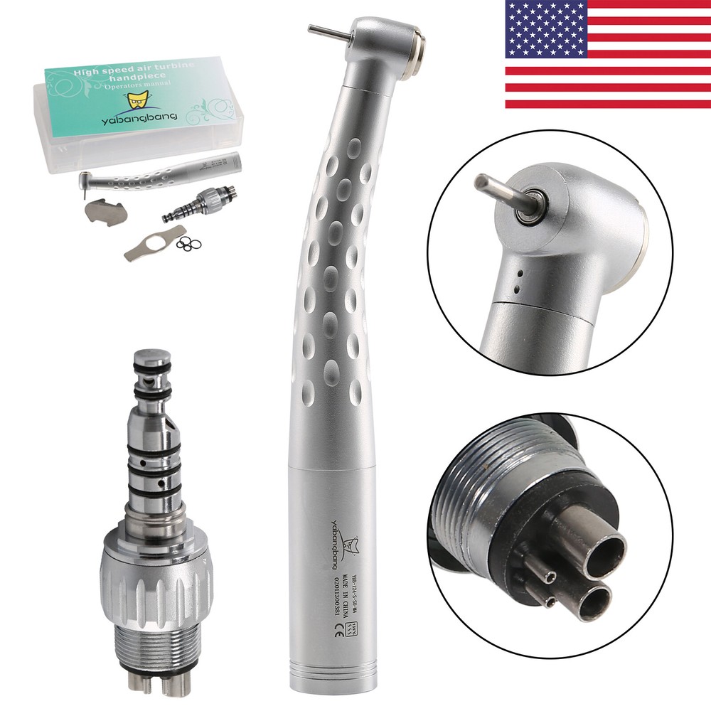 1-5* Dental High Speed Standard Head Turbine Handpiece w/ 4Hole Quick Coupler Dr