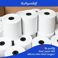 3″ x 165′ BOND PoS RECEIPT PAPER – 100 NEW ROLLS ** FREE SHIPPING **