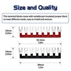 4 Sets 8 Positions 600V 25A Terminal Blocks Ground Circuit Dual Row Bus Bar Wire