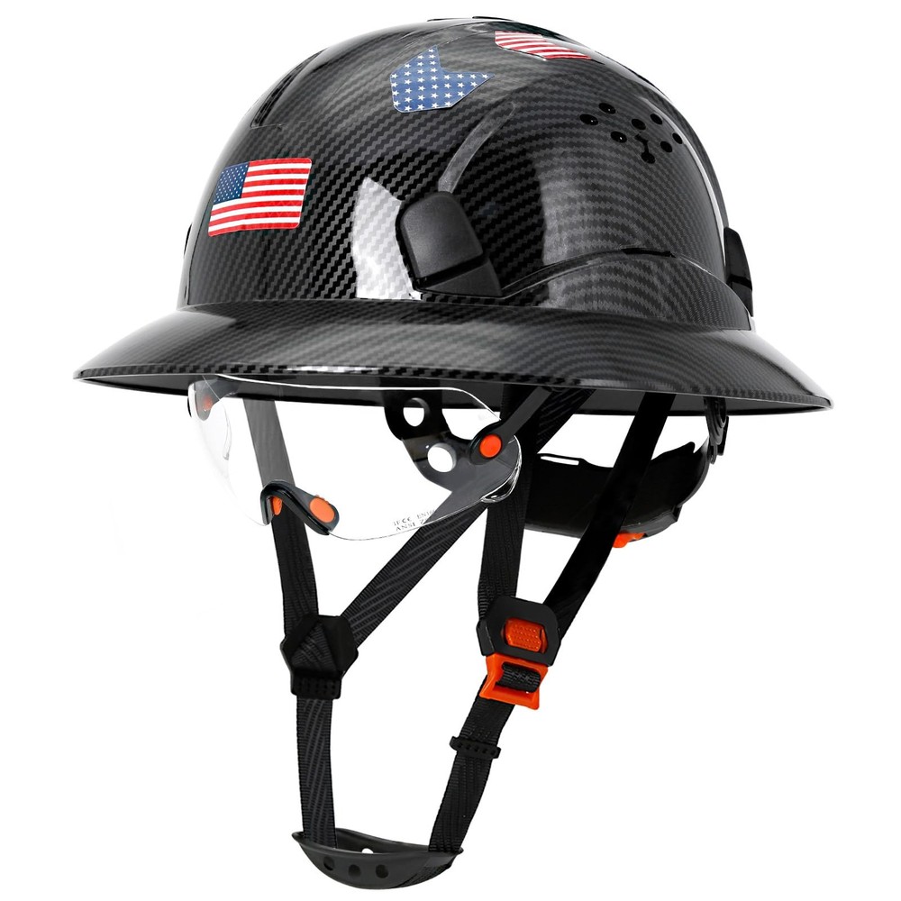 Hardhats size range from 53-63cm/ 20.86-24.80 inch, Bright Black Carbon…