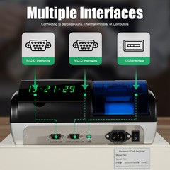 Square POS Terminal Cash Register Complete W/ Printer, And Cash Drawer, 48 Keys