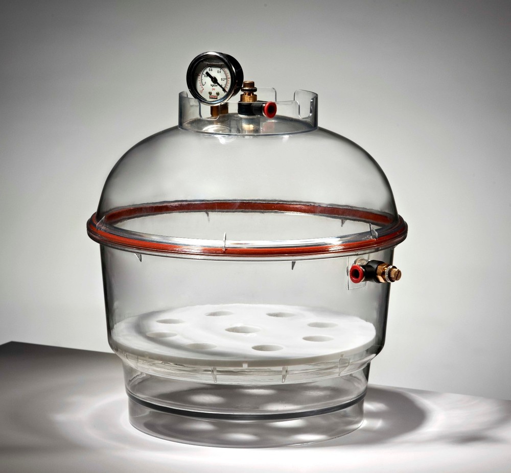 Azzota® Round Vacuum Desiccator with vacuum gauge, Dia 10″, 10L