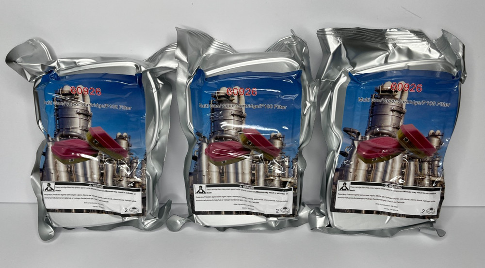 P100 Filter/Multi Gas Vapor Cartridge for Respirator 60926 Lot of Three 2 Packs