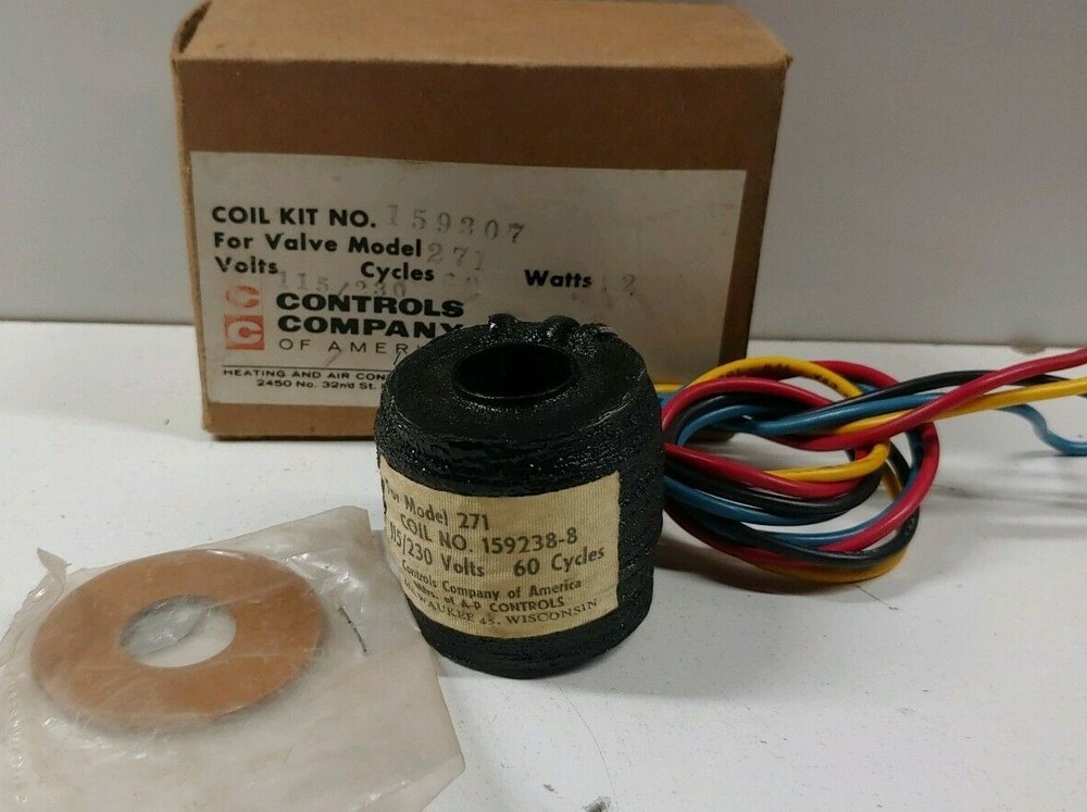 NEW OLD STOCK! CONTROLS COMPANY 115/230V SOLENOID COIL FOR MODEL 271 159238-8