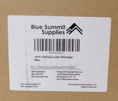 Blue Summit Supplies 100 Envelopes 9 X 12 Security Catalog White Self Seal
