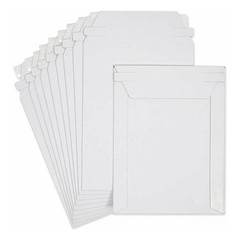 100 – 6×8 9×11.5 White Rigid Stay Flats Self-Seal Cardboard Envelope Mailers