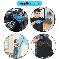 2000 Pcs, Blue Nitrile Powder-Free Disposable Gloves Small 3 MIL Finger-Textured