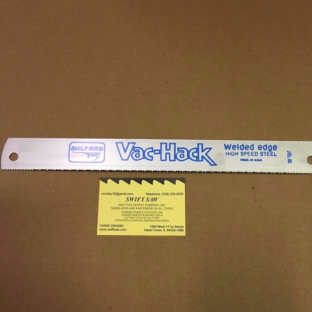 10PCS- 12″ X 1-1/4″ X .062 X 6T POWER HACK SAW BLADE MILFORD VAC-HACK BIMETAL