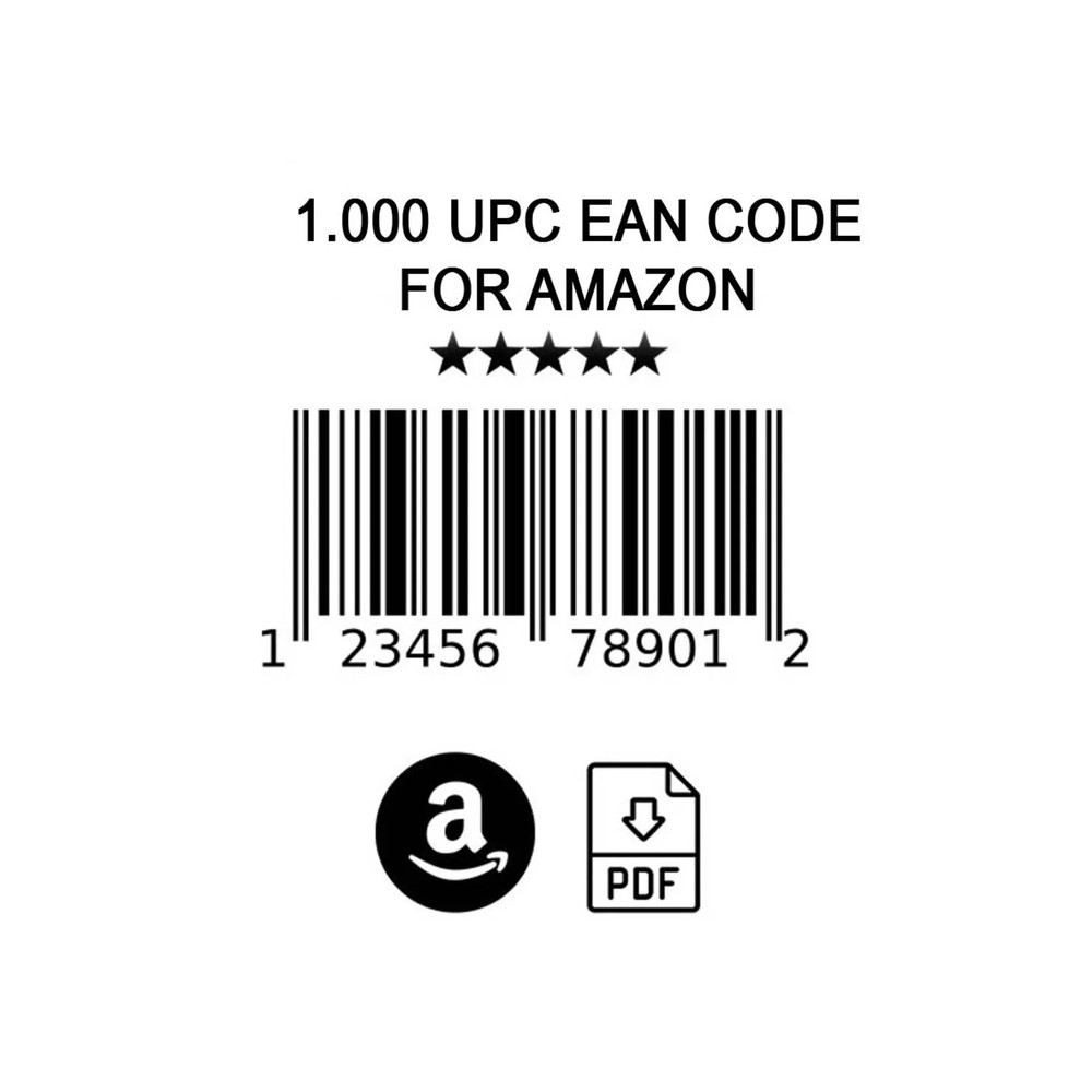 1000 EAN UPC Codes for Amazon Certified GS1 Numbers Lifetime