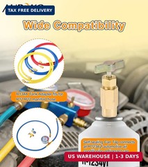 R1234YF Self-Sealing Can Tap with R134A Tank Adapter, 1/2” to 1/4” SAE Refrige