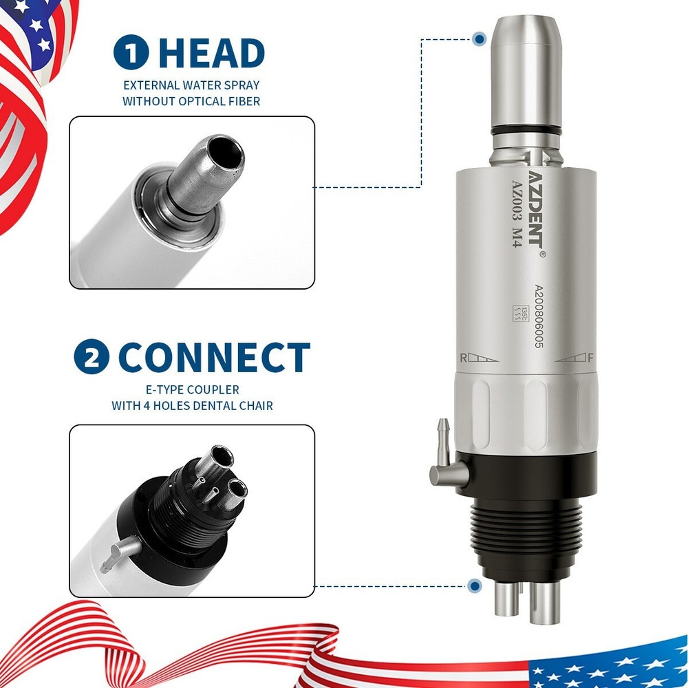 USA Dental Slow Low Speed Handpiece Air Motor 4 Hole AZDENT