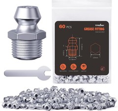 1/4″-28 Zerk Grease Fittings Kit with Wrench – 100Pc Straight Hydraulic Nipples