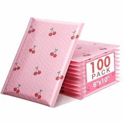 6×10 Inch Pink Poly Bubble Mailers 100 Pack,Waterproof Seal Adhesive Small Pa…