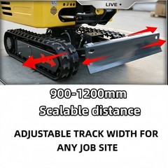 1.8TON Mini Excavator Kubota Engine Side Swing & Extendable Tracks 7 Attachments