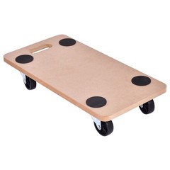 IRONMAX 440lbs Platform Dolly Rectangle Wood Utility Cart Wheeled Transporter
