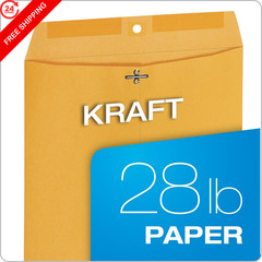 Quality Park 10 x 13 Clasp Envelopes, Gummed, 10 x 13, Kraft