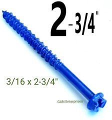 Concrete Hex Head Phillips / slot Combo 3/16 x 1-3/4″ to 4″ Masonry Screw Tapcon