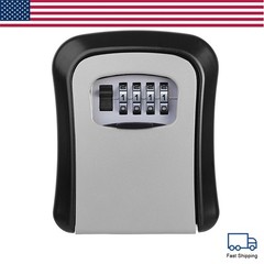 4 Digit Key Safe Lock Box Combination Wall Mount Security Storage Case Organizer
