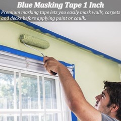 Blue Painter’s Tape – 4 Rolls, 0.94in x 22yd, No Residue & Easy Removal