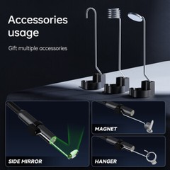 8LED IP67 Borescope Camera 10M/32.8Ft Flexible Cable 1080P HD 4.3 Inch Display
