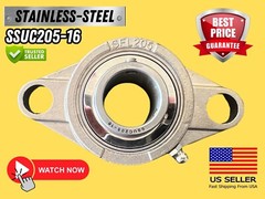 1’’ Stainless Steel ( SUCFL205-16 ) Bearing (SFL205) Two Bolt 1-Inch Bore Video