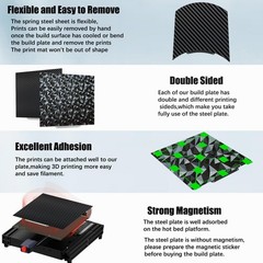 Double Sided Textured PEO PET Build Plate for Ankermake M5/QIDI Q1 Pro 3D Pri…
