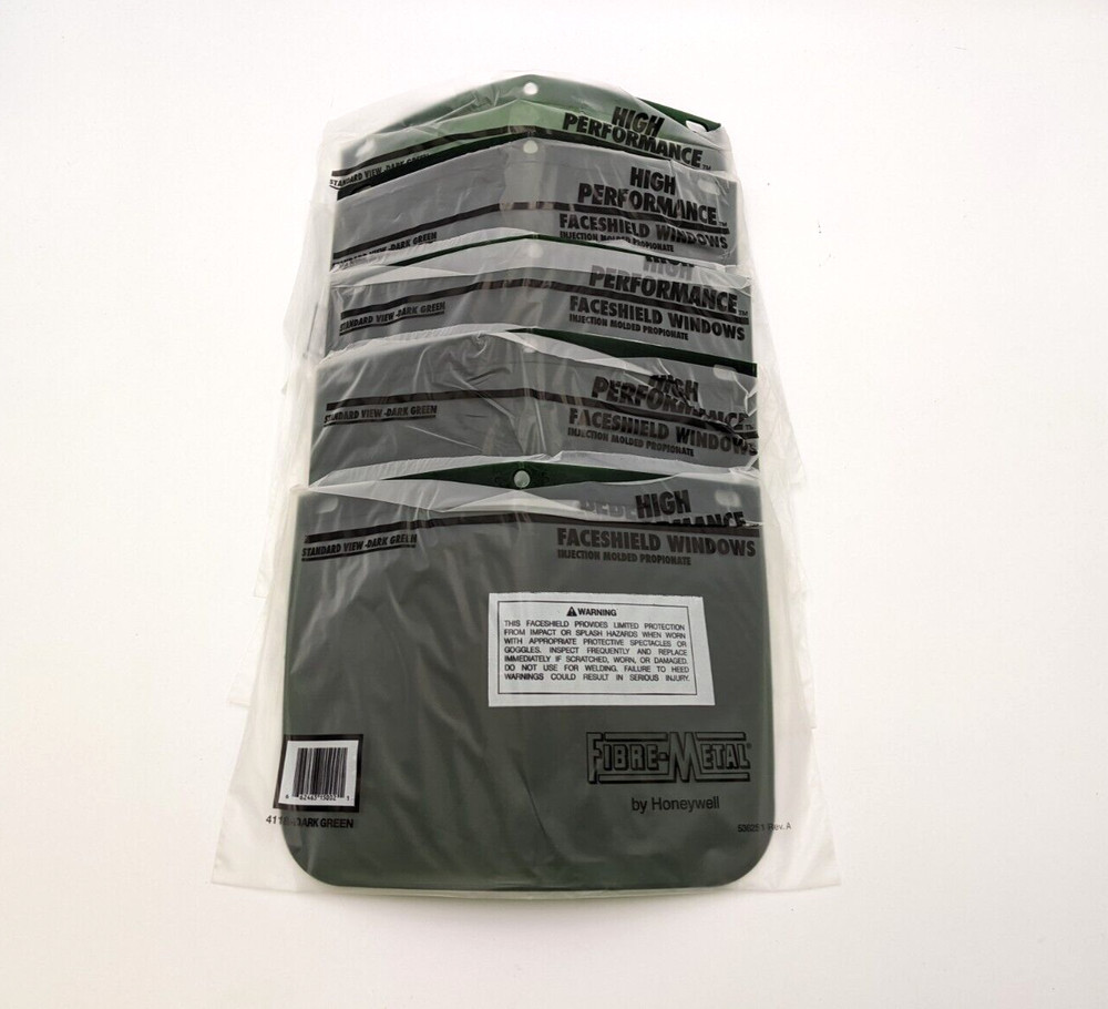 5PC Fibre Metal 4118DGNBP Faceshield Window Dark Green High Performance F300