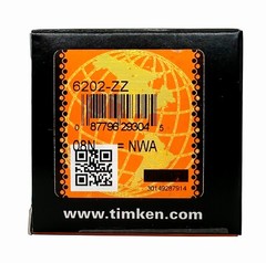 2PACK TIMKEN 6202-ZZ 15X35X11MM Double Metal Seal Ball Bearings