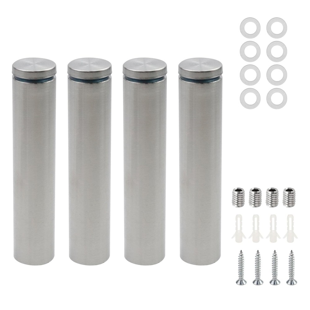 Glass Standoff Bolts 1″ Dia Advertising Screw Nails 5-inch/12.3cm Length Wall…