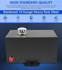 5 Gallon 14 Gauge Steel Hydraulic Fluid Reservoir Tank Inlet 1-1/2″& Outlet 3/4″