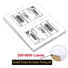 200-5000 Half Sheet Shipping Labels Rounded Corner 8.5×5.5 Adhesive 2 Per Sheet