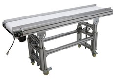 Electric 59×11.8in Food Grade PU Belt Conveyor 110V Speed&Height Adjustable 120W