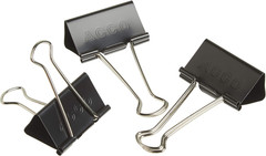 ACCO Brands Binder Clips, Large, 1 Box, 12 Clips/Box (72100)